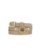 1/2" RING BELT in Beige Napa skinny belt Kendall Conrad   