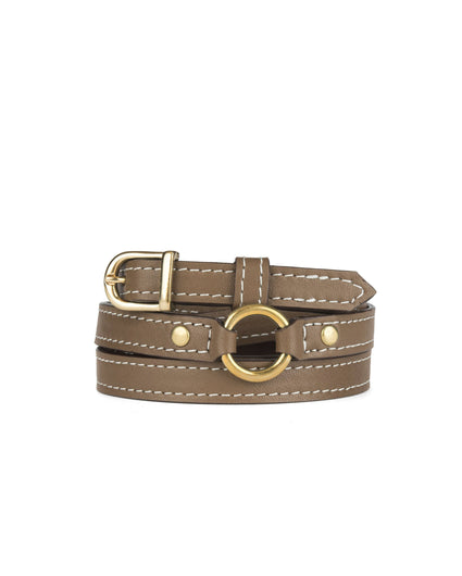1/2" RING BELT in Funghi Napa skinny belt Kendall Conrad   