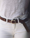 3/4" RING BELT in Umber Napa leather belt Kendall Conrad   
