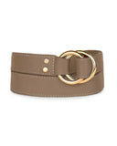 DOUBLE RING BELT in Funghi Napa leather belt Kendall Conrad   