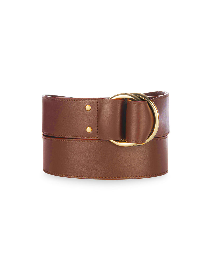 2" DOUBLE RING BELT in Sienna Napa leather belt Kendall Conrad   