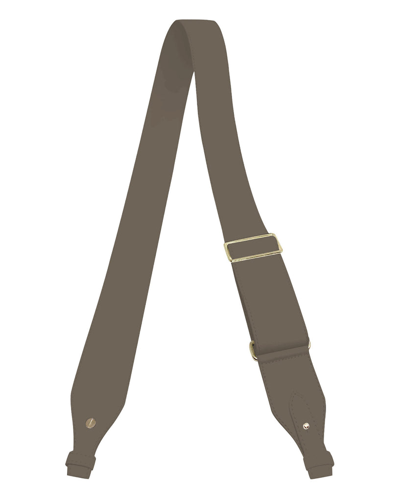 ADJUSTABLE  2" CROSSBODY STRAP in Funghi Napa leather strap Kendall Conrad   