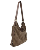 BOHEMIA GATHERED SHOULDER BAG in Funghi Suede shoulder bag Kendall Conrad   