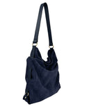 BOHEMIA GATHERED SHOULDER BAG in Navy Suede shoulder bag Kendall Conrad   