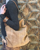 BOHEMIA GATHERED SHOULDER BAG in Smoke Nubuck shoulder bag Kendall Conrad   