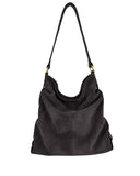 BOHEMIA GATHERED SHOULDER BAG in Smoke Nubuck shoulder bag Kendall Conrad   