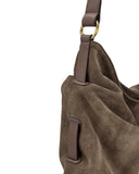 BOHEMIA GATHERED SHOULDER BAG in Funghi Suede shoulder bag Kendall Conrad   
