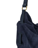 BOHEMIA GATHERED SHOULDER BAG in Navy Suede shoulder bag Kendall Conrad   