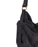 BOHEMIA GATHERED SHOULDER BAG in Smoke Nubuck shoulder bag Kendall Conrad   
