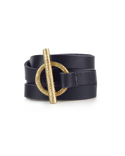 CAMEROON WRIST WRAP in Navy Napa leather bracelet Kendall Conrad   