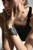 CINCHA CUFF in Black Napa leather bracelet Kendall Conrad   
