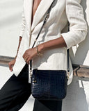 TRIANA CROSSBODY BAG in Black Embossed Croco small crossbody bag Kendall Conrad   