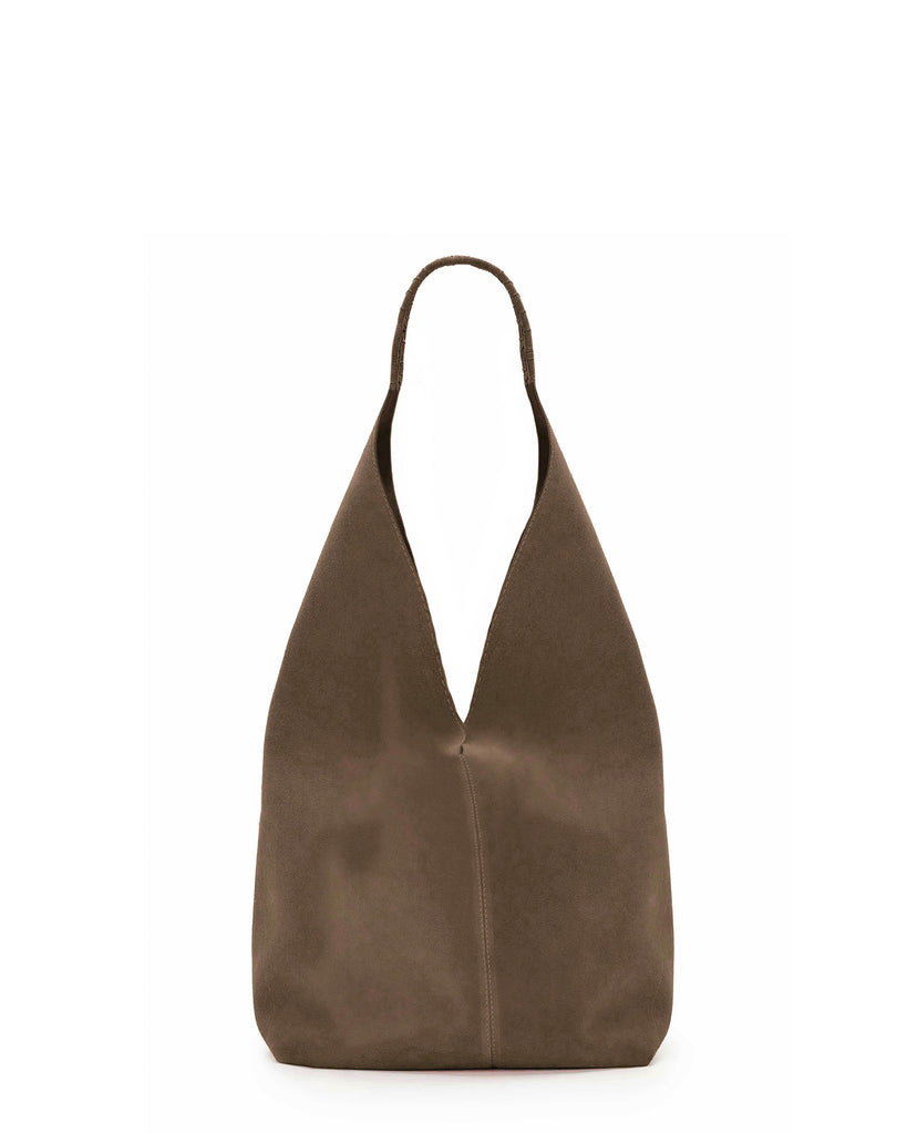DELFINA MEDIUM HOBO BAG in Funghi Suede medium hobo bag Kendall Conrad   