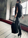 DELFINA HOBO BAG in Black Suede leather bag Kendall Conrad   