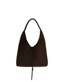 DELFINITA MINI HOBO BAG in Umber Suede small leather hobo bag Kendall Conrad   