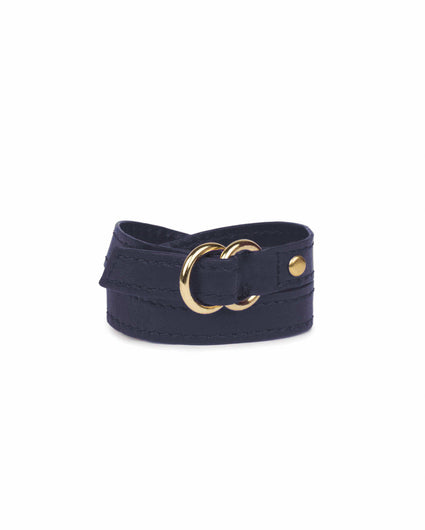 DOUBLE RING WRIST WRAP in Navy Napa leather Kendall Conrad   