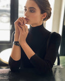 DOUBLE RING WRIST WRAP in Black Napa leather Kendall Conrad   