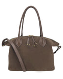 FIGUERES SHOULDER AND CROSSBODY BAG in Funghi Suede large leather bag Kendall Conrad   