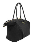 FIGUERES SHOULDER AND CROSSBODY BAG in Smoke Nubuck large leather bag Kendall Conrad   