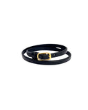 GAEL WRIST WRAP in Bruciato Leather leather bracelet Kendall Conrad Black  