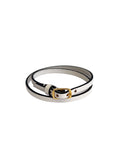 GAEL WRIST WRAP in Bruciato Leather leather bracelet Kendall Conrad White  