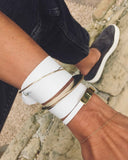 GIRONA WRIST WRAP in White Napa leather bracelet Kendall Conrad   