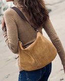 GUAPA HOBO BAG in Funghi Suede hobo bag Kendall Conrad   