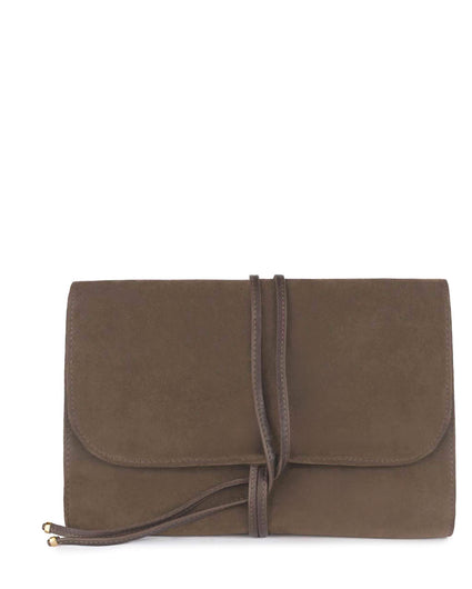 JEWELRY ROLL in Funghi Suede leather case Kendall Conrad   