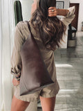 DELFINA HOBO BAG in Sienna Suede leather bag Kendall Conrad   