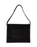 OLIMPIA II SHOULDER + CROSSBODY BAG in Black Suede tote bag Kendall Conrad   