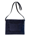 OLIMPIA II SHOULDER + CROSSBODY BAG in Navy Suede tote bag Kendall Conrad   