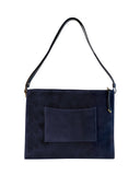 OLIMPIA II SHOULDER + CROSSBODY BAG in Navy Suede tote bag Kendall Conrad   