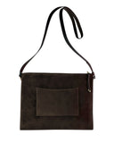 OLIMPIA II SHOULDER + CROSSBODY BAG in Umber Suede tote bag Kendall Conrad   