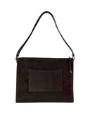 OLIMPIA II SHOULDER + CROSSBODY BAG in Umber Suede tote bag Kendall Conrad   