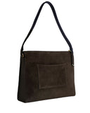 OLIMPIA II SHOULDER + CROSSBODY BAG in Umber Suede tote bag Kendall Conrad   