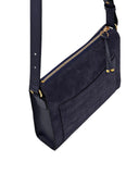 OLIMPIA CROSSBODY AND SHOULDER BAG in Navy Suede leather bag, Kendall Conrad   