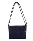 OLIMPIA CROSSBODY AND SHOULDER BAG in Navy Suede leather bag, Kendall Conrad   
