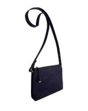 OLIMPIA CROSSBODY AND SHOULDER BAG in Navy Suede leather bag, Kendall Conrad   