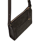 OLIMPIA CROSSBODY AND SHOULDER BAG in Smoke Nubuck leather bag, Kendall Conrad   