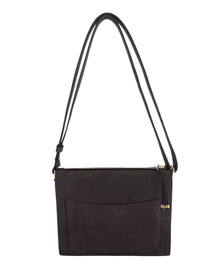 OLIMPIA CROSSBODY AND SHOULDER BAG in Smoke Nubuck leather bag, Kendall Conrad   