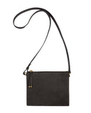 OLIMPIA CROSSBODY AND SHOULDER BAG in Smoke Nubuck leather bag, Kendall Conrad   