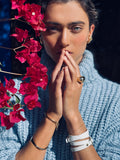 PACHA WRIST WRAP in White Napa leather cuff Kendall Conrad   
