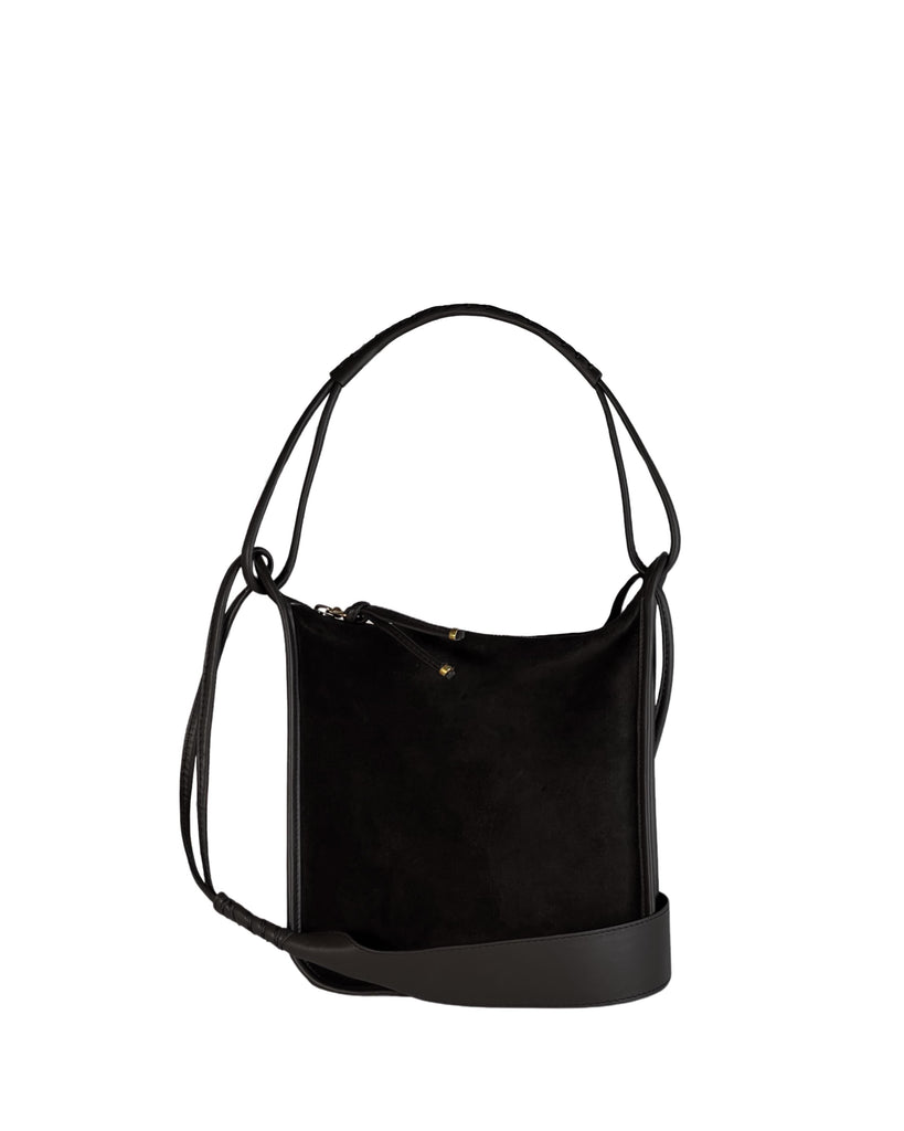 PAZ CROSSBODY BAG in Black Suede small crossbody bag Kendall Conrad   