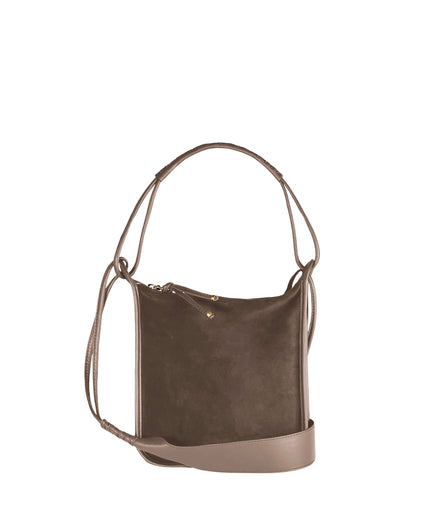 PAZ CROSSBODY BAG in Funghi Suede small crossbody bag Kendall Conrad   