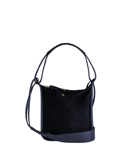 PAZ CROSSBODY BAG in Navy Suede small crossbody bag Kendall Conrad   