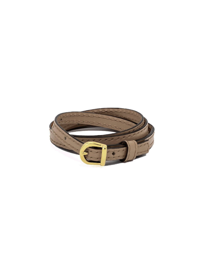 PAZ WRIST WRAP in Funghi Napa leather wrist wrap Kendall Conrad   