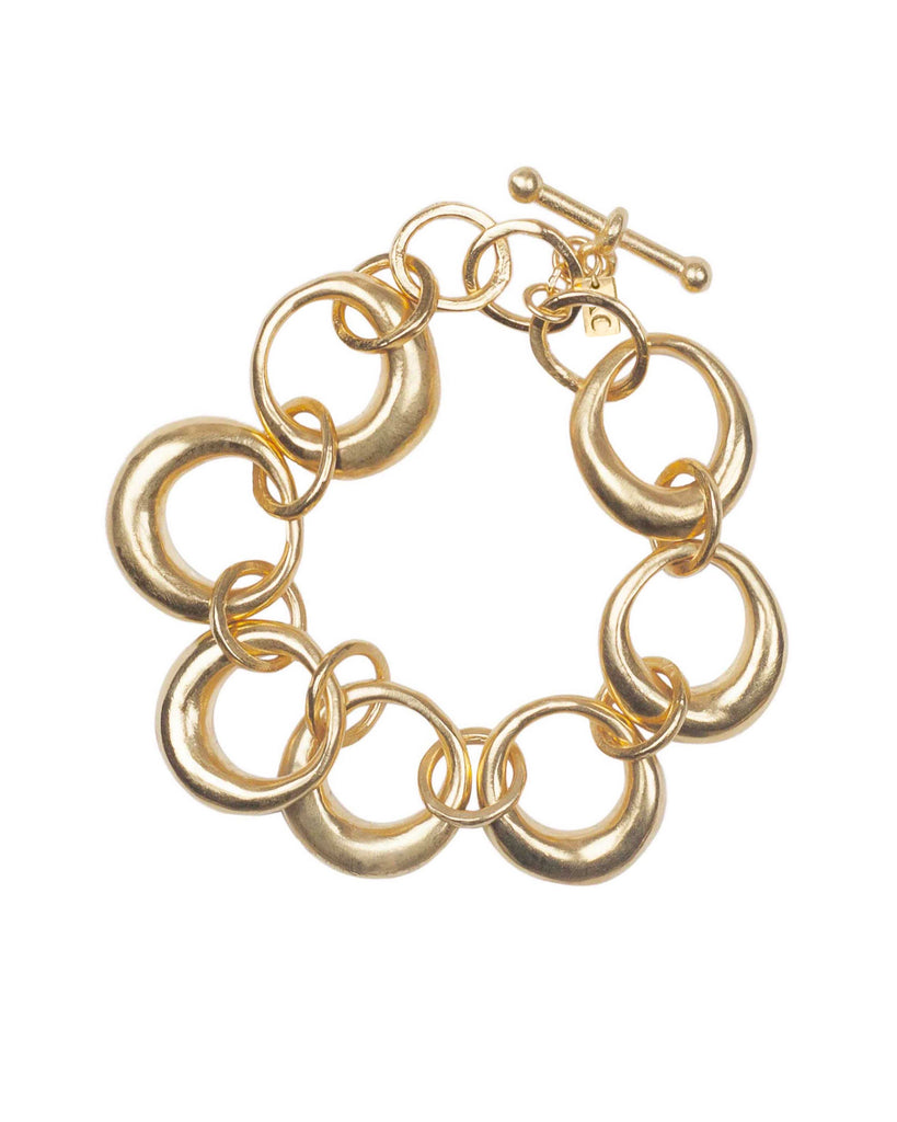 ROUNDED RING III CHAIN BRACELET jewelry, Kendall Conrad Brass  