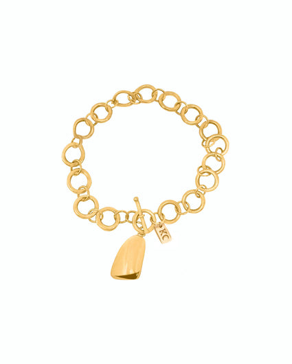 TOGGLE II CHAIN BRACELET WITH CLAM CHARM new jewelry arrivals, Kendall Conrad Gold Plated  