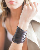VAQUERA CUFF in Funghi Napa leather Kendall Conrad   