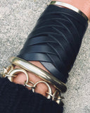 VAQUERA CUFF in Navy Napa leather bracelet Kendall Conrad   